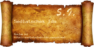 Sedlatschek Ida névjegykártya